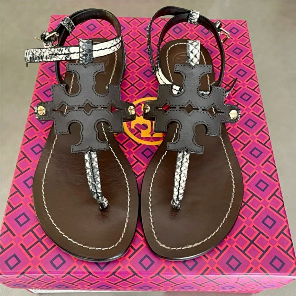 LIKE NEW TORY BURCH Chandler Gladiator T strap sandals Flip thong sz 7